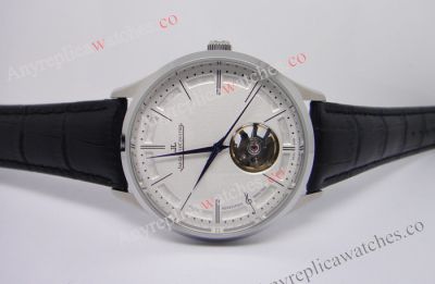 Copy Jaeger-LeCoultre SS White Face Black Leather strap